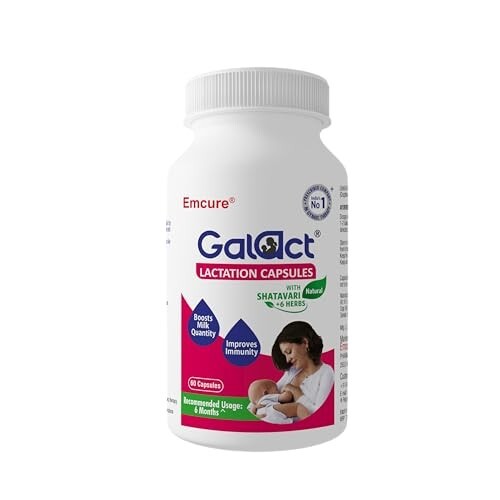 Galact Lactation Capsules – Breast Milk Booster & Lactation Supplement  Pack of 60 Capsules
