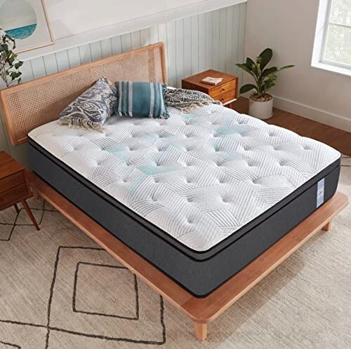 Springtek Eurotop Hybrid Latex Mattress | Euro Top 8 Inches Pocket Spring Single Size 72x36 Inch