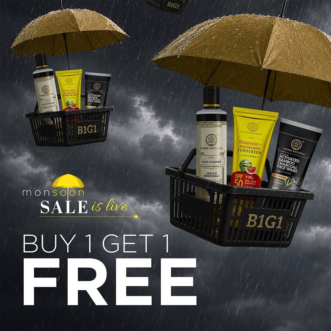 Khadinatural - Monsoon Sale is Live | BUY 1 GET 1 FREE