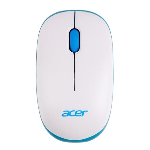Acer Wireless Mouse (1600 DPI/2.4 GHz Wireless Frequency/Optical Sensor/USB Dongle) | Color: White/Blue