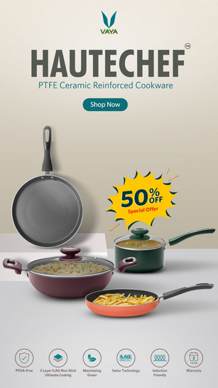 Vaya - 50% OFF Non-Stick Cookware | Tawas, Kadais, Frypans & Saucepans - all half price!