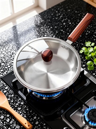 MILTON Pro cook Triply Hexa Tech Glass Lid & Wooden Handle, 20cm @65522cm @688