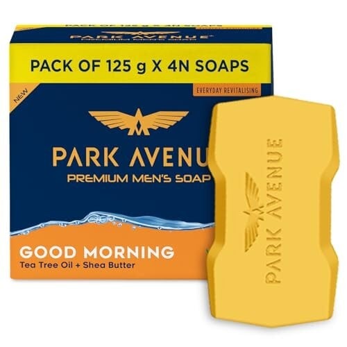 Park Avenue Premium Men’s Soaps for Bath – Good Morning | 125g (Pack of 4) 