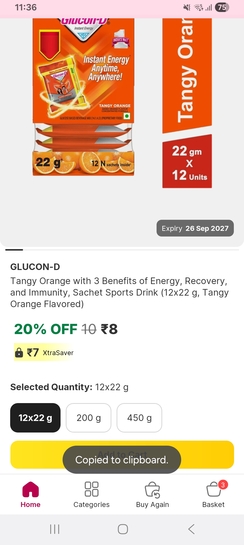 Minutes: Loot Glucon D 12×22gm at just Rs 8