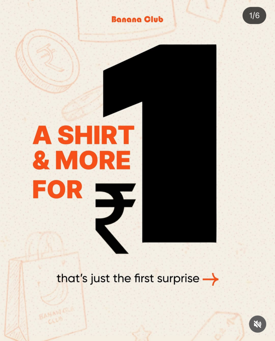 Banana Club Grand Opening : Get a Shirt & More for Just ₹1