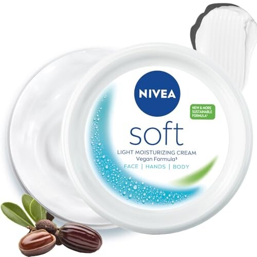 NIVEA Soft Moisturizing Cream, Lightweight Non-Sticky Daily Moisturizer 