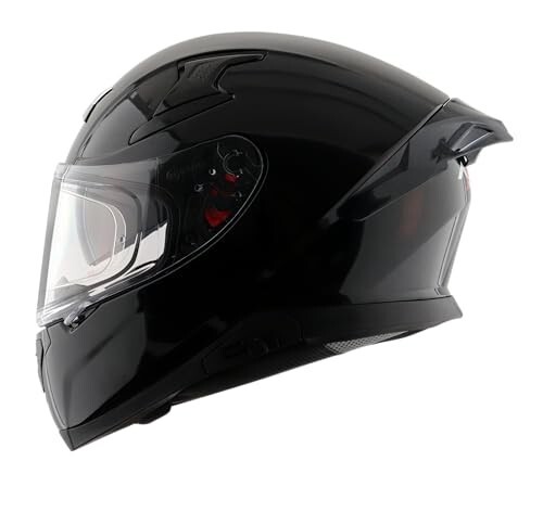 AXOR Apex Solid Gloss Black Dual Visor Helmet (ISI, ECE & DOT Certified) – L
