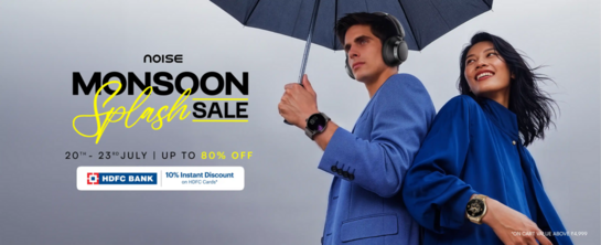 Noise Monsoon Sale - Upto 80% off + HDFC 10% instant discount