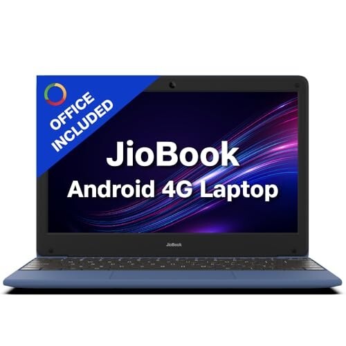JioBook 11 with Lifetime Office | Android 4G Laptop Mediatek 8788 (JioOS) | Octa-core | 4GB RAM | Thin and Light Laptop (11.6 inch, 990 Grams)| Blue