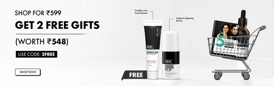 Buy for ₹599. Get 2 FREE gifts (Worth 548)  | +5% Extra on Prepaid