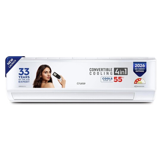 Cruise 2 Ton 3 Star Inverter Split AC White) | Fast Cooling at 55 °C | 2026 New Energy Rated |100% Copper | Convertible 4-in-1 