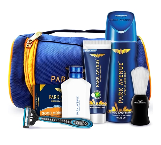 Park Avenue Good Morning Grooming Collection 7 in-1 Combo Grooming Kit for Men | Shaving Foam | After Shave | Gift Hamper for Men, Free Travel Pouch Inside