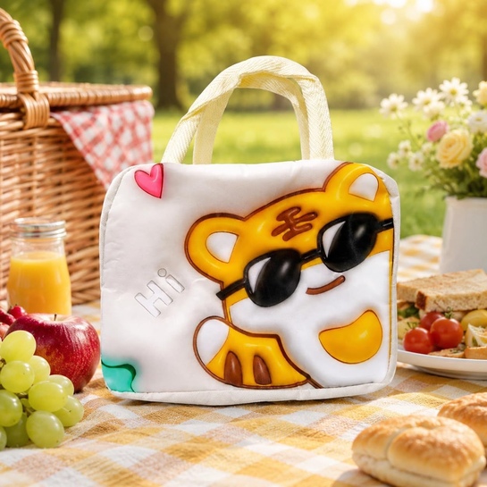 RAYCRAFT Cute Chicken Insulated Mini Lunch Bag | 3D Character | Yellow | Portable Food Container