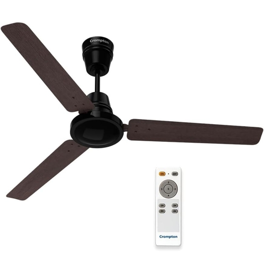 Crompton Energion HS Wood 1200mm (48 inch) High Speed 5S Energy Efficient BLDC Ceiling Fan (Dark Walnut), Pack of 1