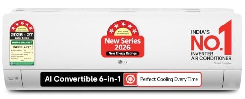 LG 1.42 Ton 5 Star, 5000 W Cooling Capacity, Smart Inverter Split AC (AS-Q19YNZE2, White)