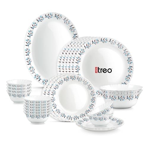 Treo by Milton Opalware Aurelia Lavelle Dinner Set of 27 | Serving for 6 
