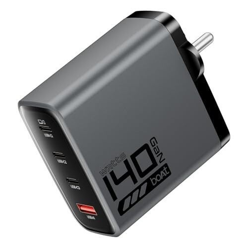 boAt 140W GaN Charger with 140W Fast Charging, PD 3.1, PPS & QC 3.0 Support