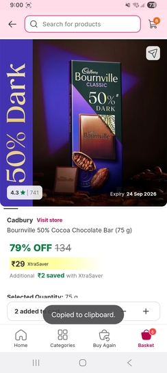 Minutes: Bournville chocolate at 29 