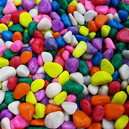 Maalavya Multi-Color Pebbles for Decoration - Mixed Pebbles for Plants Pots