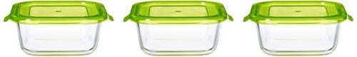 Amazon Brand - Solimo Borosilicate Glass Container Set (Transparent,3 Pieces, 550ml)