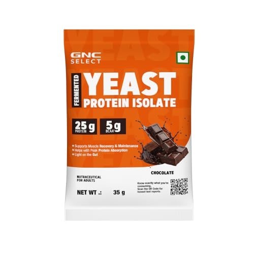 GNC Select Yeast Protein | 25g Protein, 5g BCAAs | Chocolate, 0.07lbs