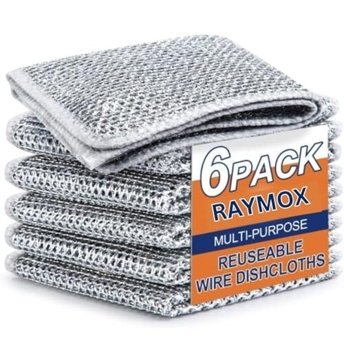 RAYMOX Non-Scratch Dish Wash Cloth (Pack of 6)