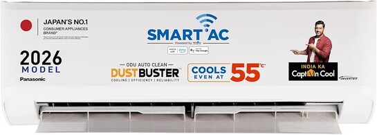 Panasonic 1.5 Ton 3 Star Premium Wi-Fi Inverter Smart Split AC (Matter/MirAIe, AI, DustBuster, 55°C Oper.,