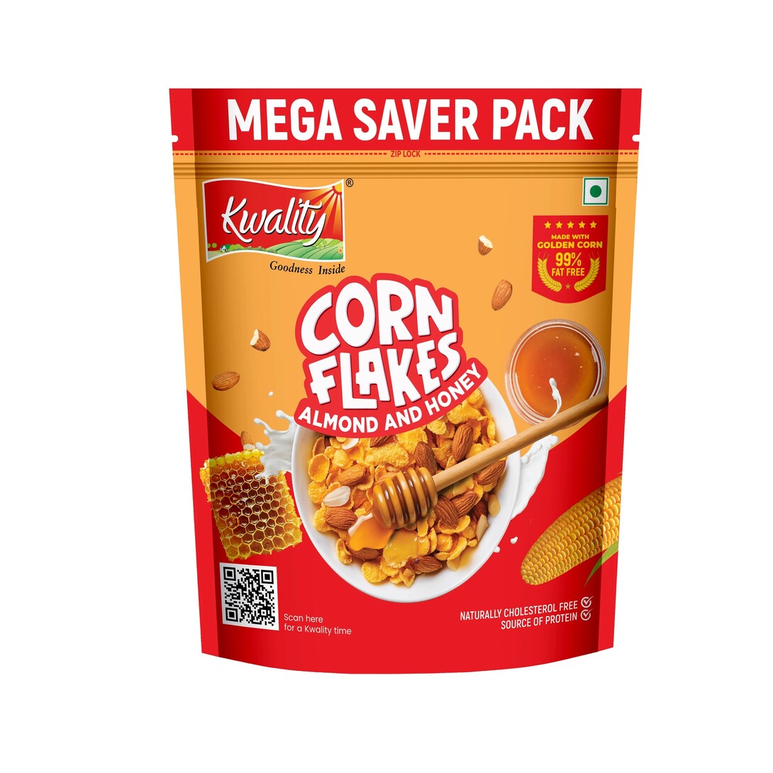 Kwality Corn Flakes With Almond & Honey - Made With Golden  location specific