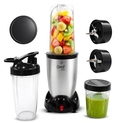 Nutri 500W Portable Juicer Mixer Grinder, Silver, 3 Jar 