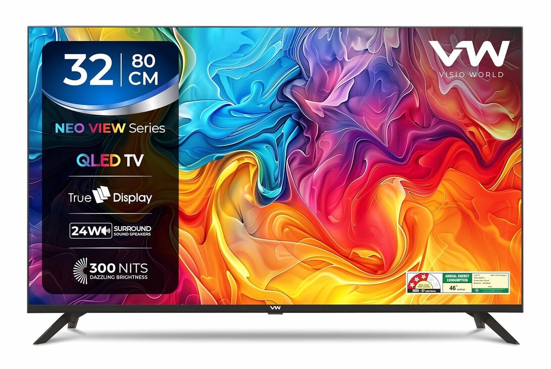 VW 80 cm (32 inches) Frameless Series HD Ready QLED TV 