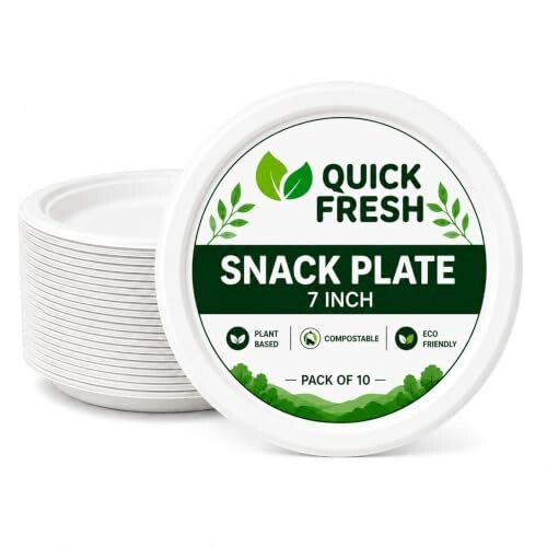 Bio Degradable Plate Small Size 7'' Inch, Pack of 10