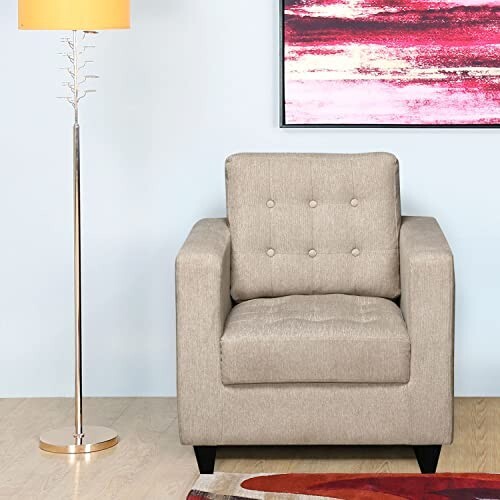 @home By Nilkamal Matthew Fabric 1 Seater Sofa for Living Room 