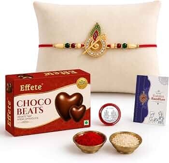 Oblivion Designer Murli Flute Rakhi for Brother with Choco Beats Chocolate 32gm,