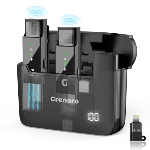 GRENARO S13 Wireless Mic for YouTube Recording, Collar Microphone with 3-Level Noise Reduction, 30m Range, 30H Battery, Portable Mike for Vlog, Live Streaming & Mobile Video Creators