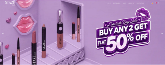 Stazebeauty - Lipstick Day Sale | Buy Any 2 Get Flat 50% Off