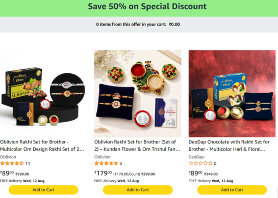 FAST Rakhi - Apply 50% Coupon Discount for already Discounted Products