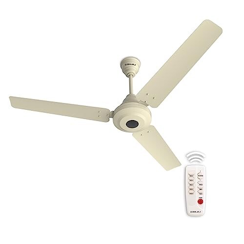 Bajaj Energos 12DC5R 1200MM Silent BLDC Ceiling Fan | 5-Stars Rated Ceiling Fans for Home | Remote Control | Upto 65% Energy Saving | High Speed | Silent Operation | 2-Yrs Warranty Matt Ivory