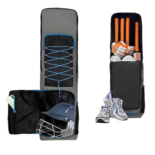 WHACKK Cricket Bag| Spacious Capacity|Lightweight|Dual Bottle Holders|Front Pockets for Easy Organization|Durable Cricket Kit Bag