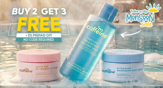 mCaffeine Monsoon Sale: Buy 2 Get 3 Free