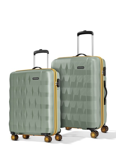 Aristocrat Comet Green Set Of 2 Small & Medium Hard 56 & 66cm Trolley Bag 