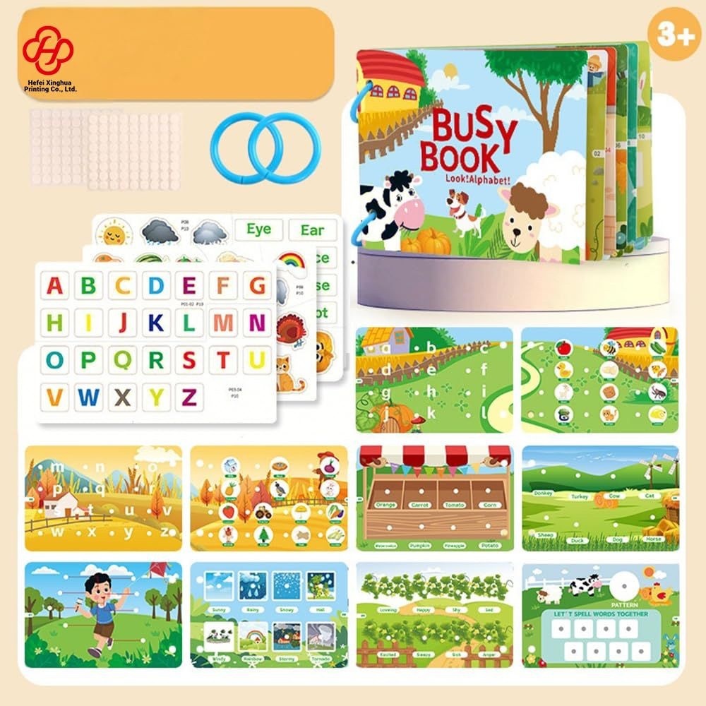 Alphabet Busy Book Binder for Kids | Interactive Learning | Kindergarten Toddlers | Age 2-5 Years