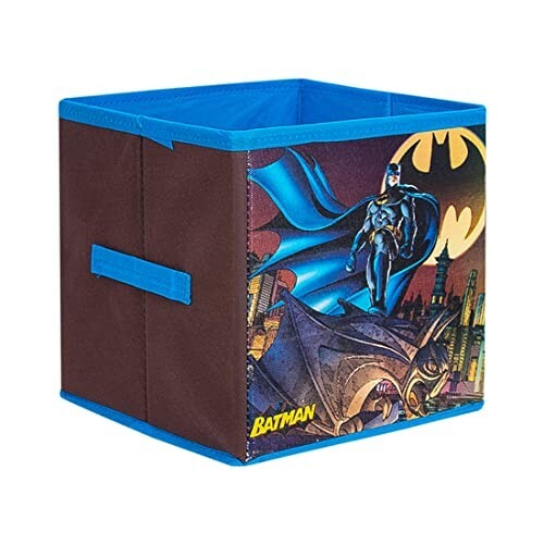 PrettyKrafts Batman SBS_BM1 Toys Organizer Storage Box for Kids, Small, Blue