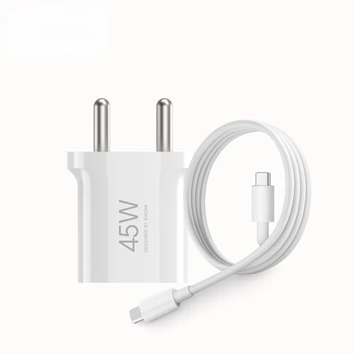 Xiaomi 45W GaN Charger, Type C Port with QC & PD Technology Compatible with MacBook Charging, iPhone, iPad, Xiaomi, Redmi, Mi, Samsung, Oneplus, Oppo, Vivo Phones (with Cable)