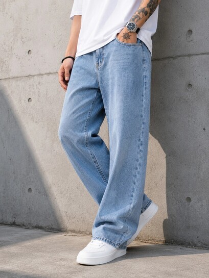CMD Coinmen Denims Men Loose Fit Mid Rise Light Blue Jeans