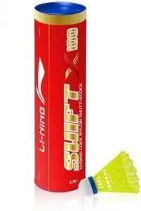 LI-NING Swift X100 Nylon Shuttle  - Yellow (Medium, 77, Pack of 6...more