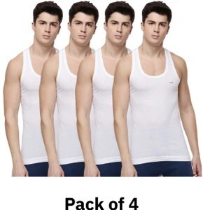 Dollar Pack of 4 Dollar Lehar Men Combed Cotton Round Neck Vest -...more