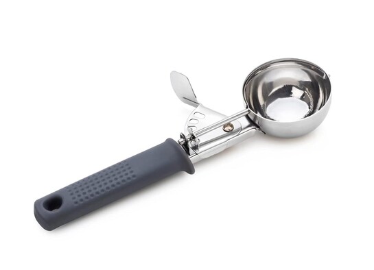ARTO Ice Cream Scoop with Trigger – Stainless Steel | Push-Button Ice Cream Scooper for Gelato, Frozen Yogurt – Food-Grade Rubber Handle, Dishwasher Safe, Heavy-Duty Kitchen Tool