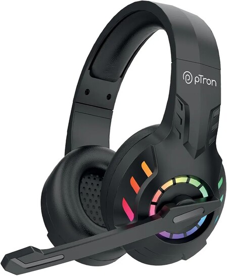 pTron Studio Sports Wireless BT Gaming Over-Ear Headphones, 30MS Low-Latency for Thrilling Gaming Experience