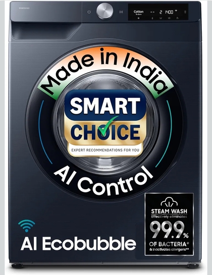 Samsung Smart Choice 9 kg, 5 Star, AI Control, AI Ecobubble, Super Speed washing machine