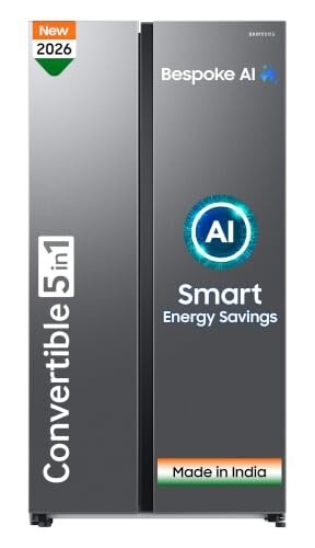 Samsung 653 L, 3 Star, Frost Free, Double Door, Convertible 5-in-1 Digital Inverter